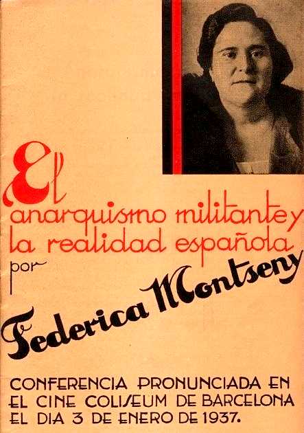 Portada del fullet&oacute; de la confer&egrave;ncia de Frederica Montseny