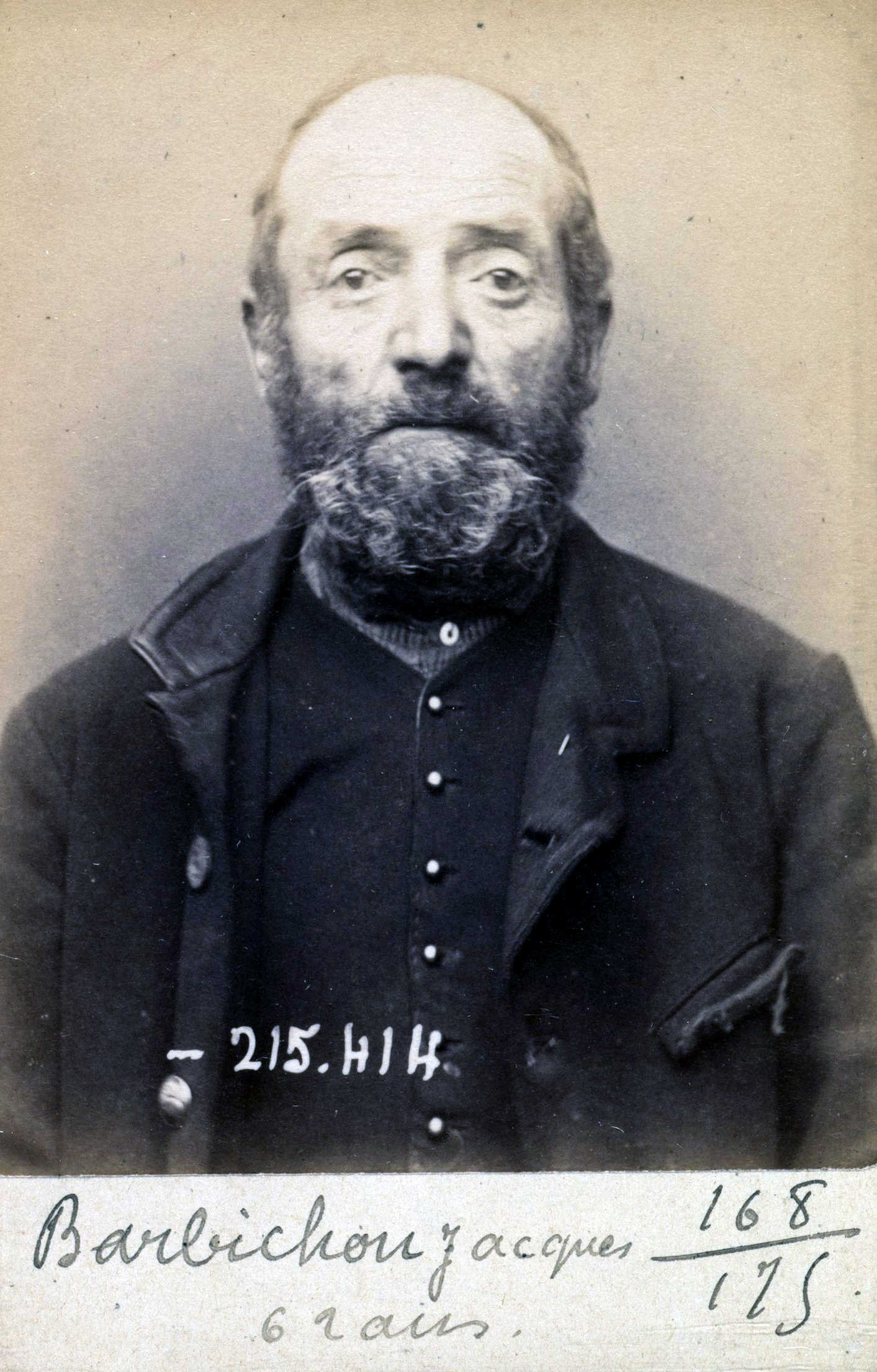 Foto policíaca d'Émile Barbichon (9 de març de 1894)
