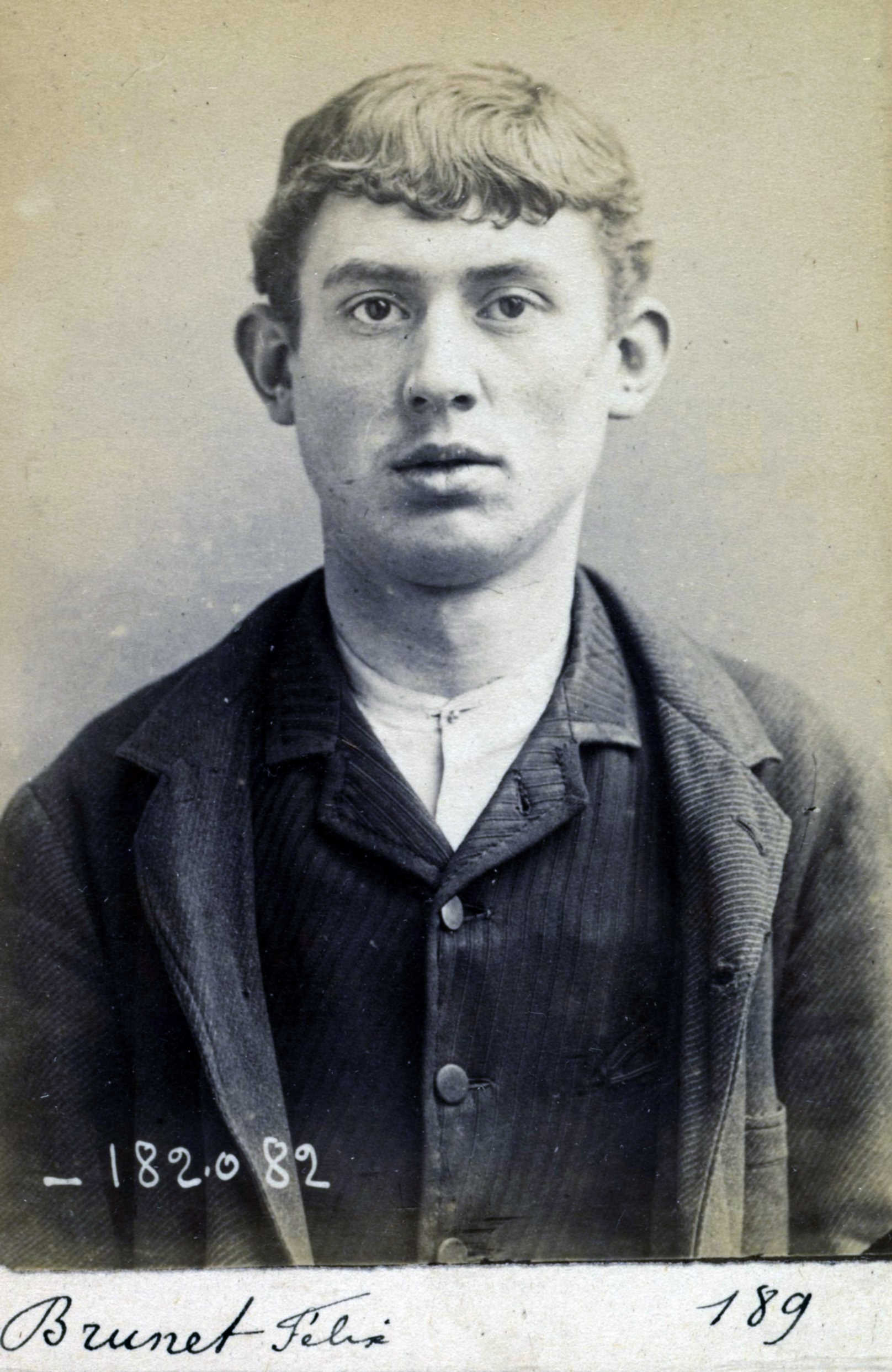Foto policíaca de Félix Brunet (7 de juliol de 1894)