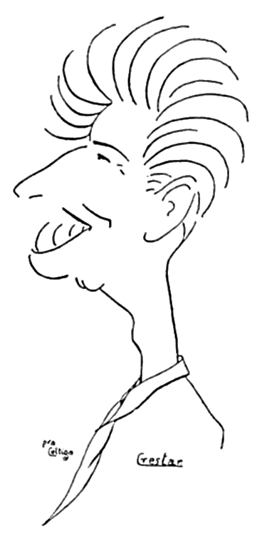 Caricatura d'Arturo Carril realitzada per Crestar per a "Céltiga"