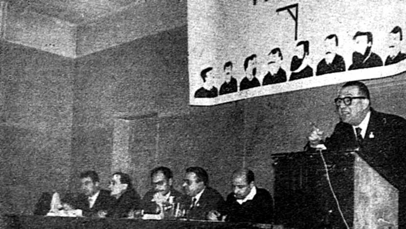 Raymond Fauchois parla en el míting del Primer de Maig de la CNT de l'exili celebrat el 30 d'abril de 1961 a Genoble