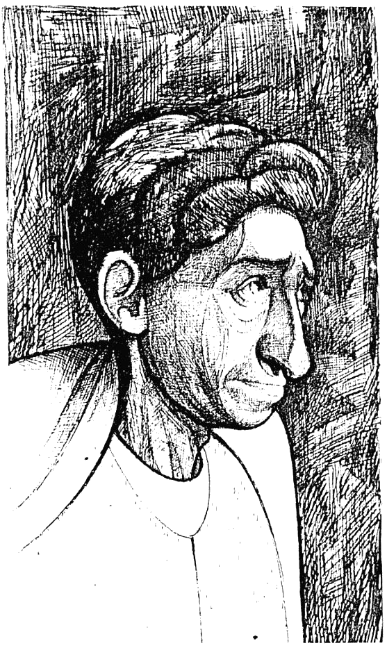 Retrato a pluma de Mécislas Golbert atribuido a Marie Laurencin