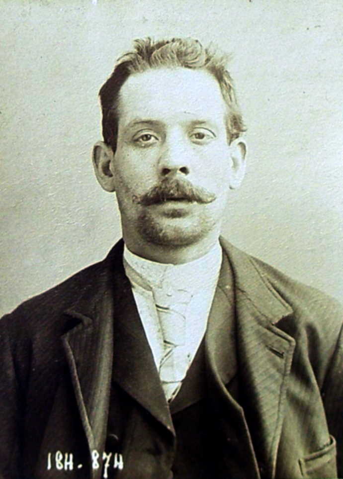Foto policíaca de Joseph Jas-Béala (26 de març de 1892)