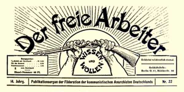 Capçalera de "Der Freie Arbeiter"