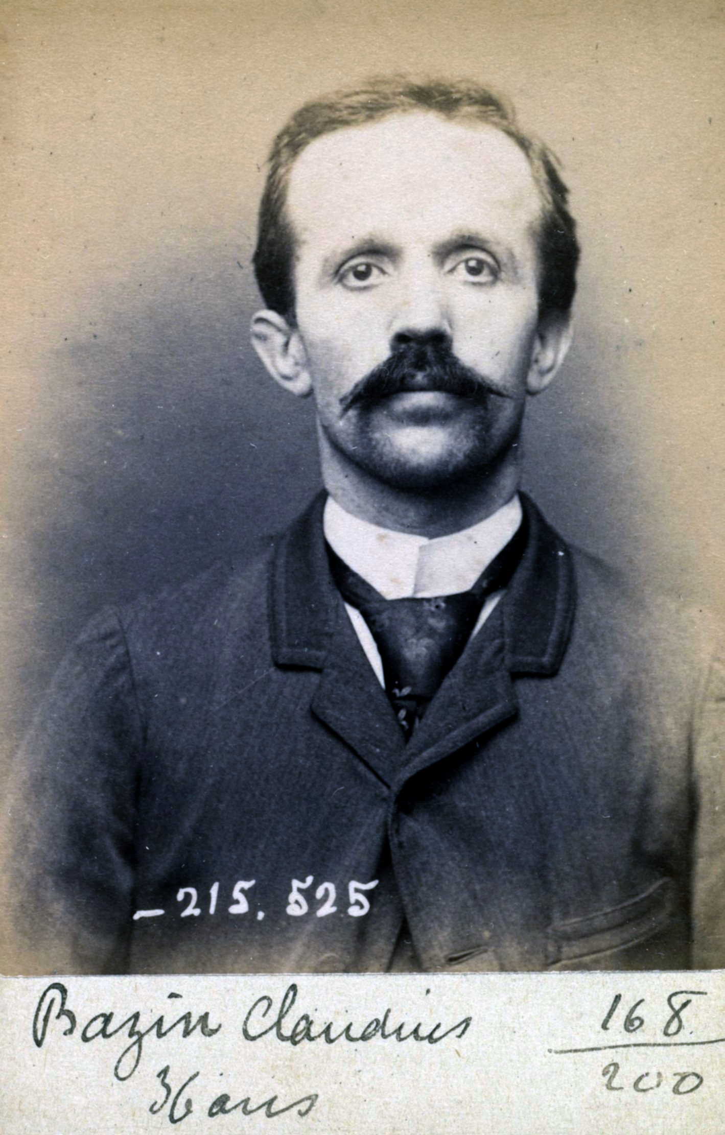 Foto policíaca de Claudius Bazin (11 de març de 1894)