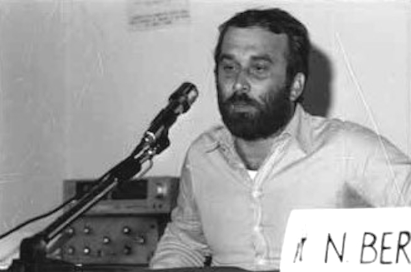 Leo Candela al congrés «Pensare e vivere l'anarchia» (Milà, setembre de 1982)