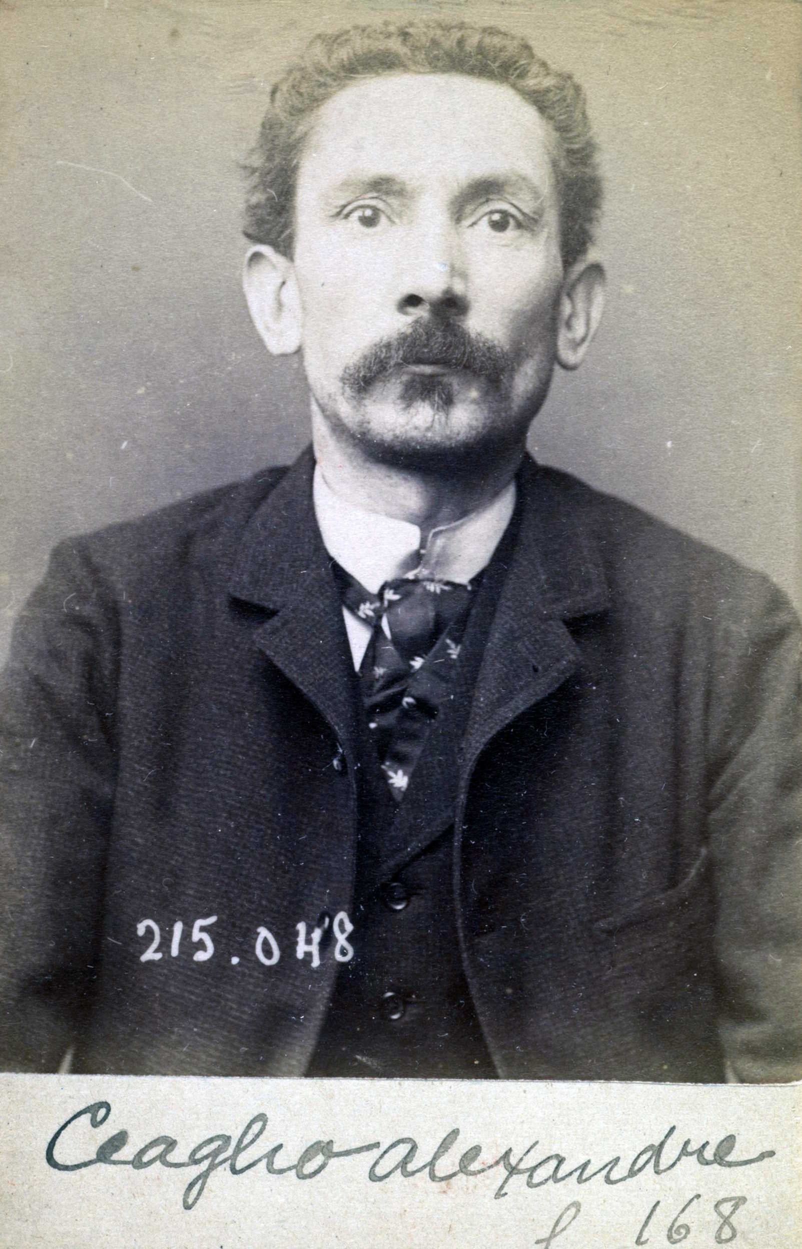 Foto policíaca d'Alexandre Ceaglio (3 de març de 1894)