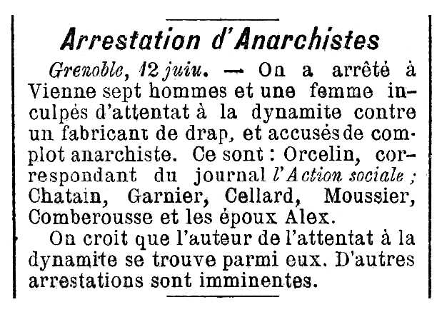 Notícia del processament d'Alphonse Comberousse publicada en el diari tolosà "Le Sud-Ouest" del 13 de juny de 1891