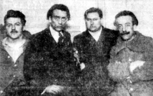 D'esquerra a dreta: Achille Lausille, Jules Chazanoff, Jean Girardin i Jean Bucco (1927)