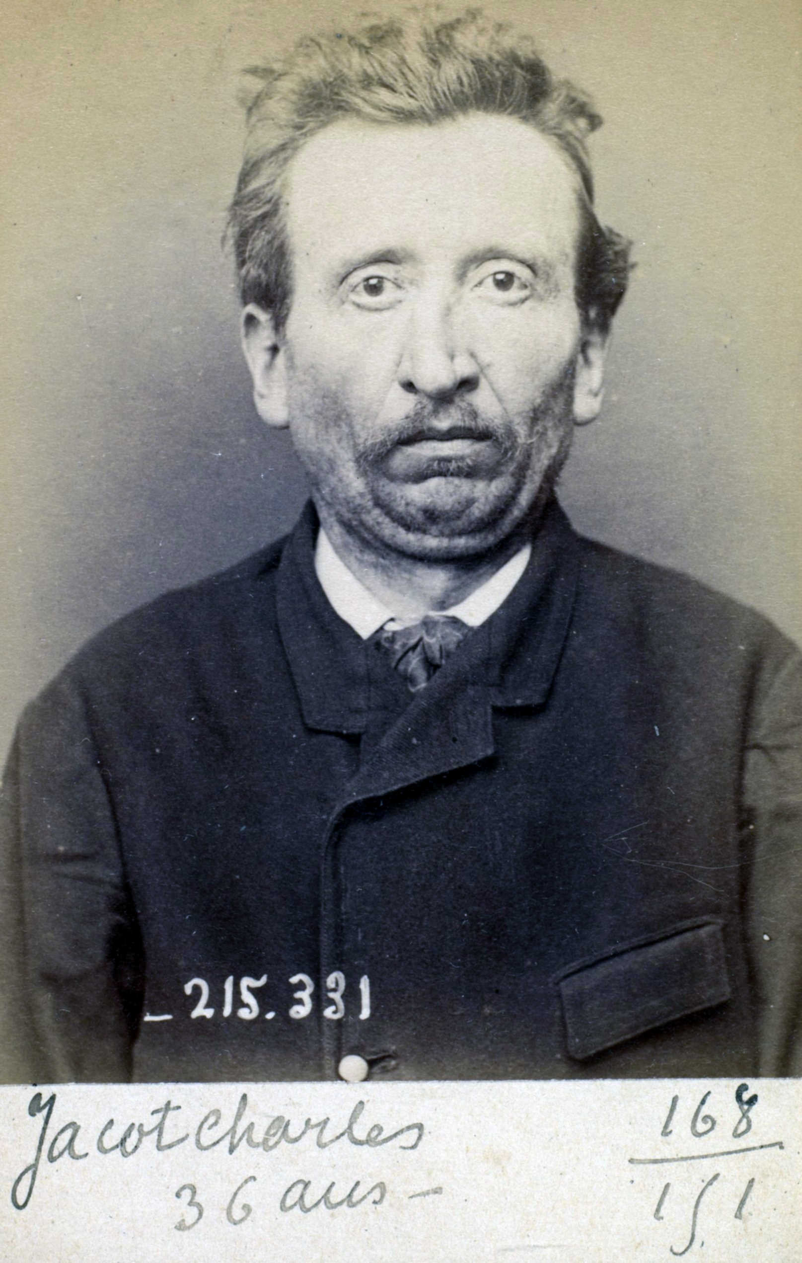 Foto policíaca de Charles Jacot (8 de març de 1894)