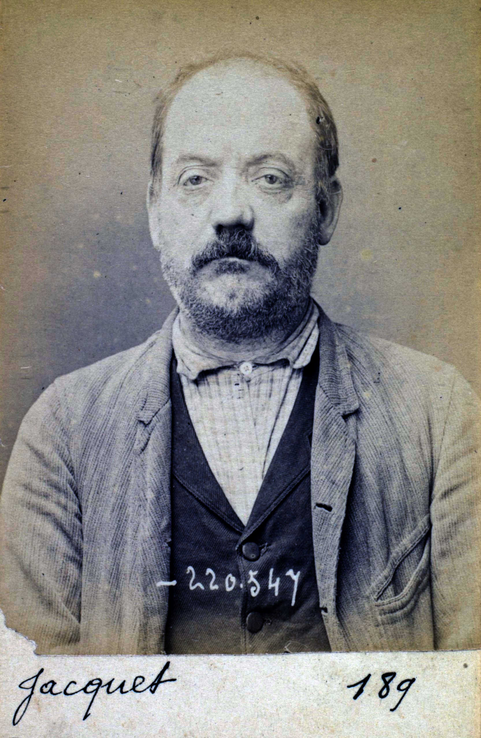 Foto policíaca d'Hippolyte Jacquet (7 de juliol de 1894)