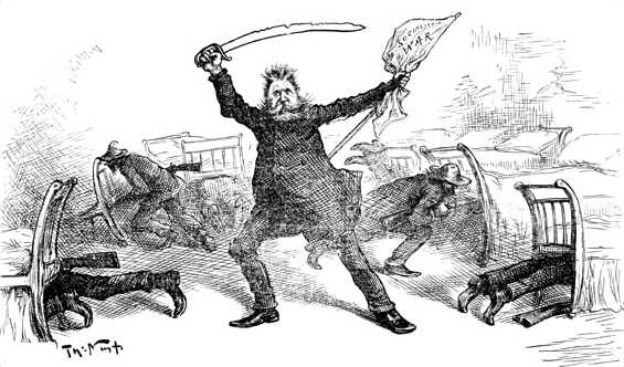 Caricatura de Johann Most, segons Thomas Nast, publicada en el periòdic "Harper's Weekly" del 29 de maig de 1886
