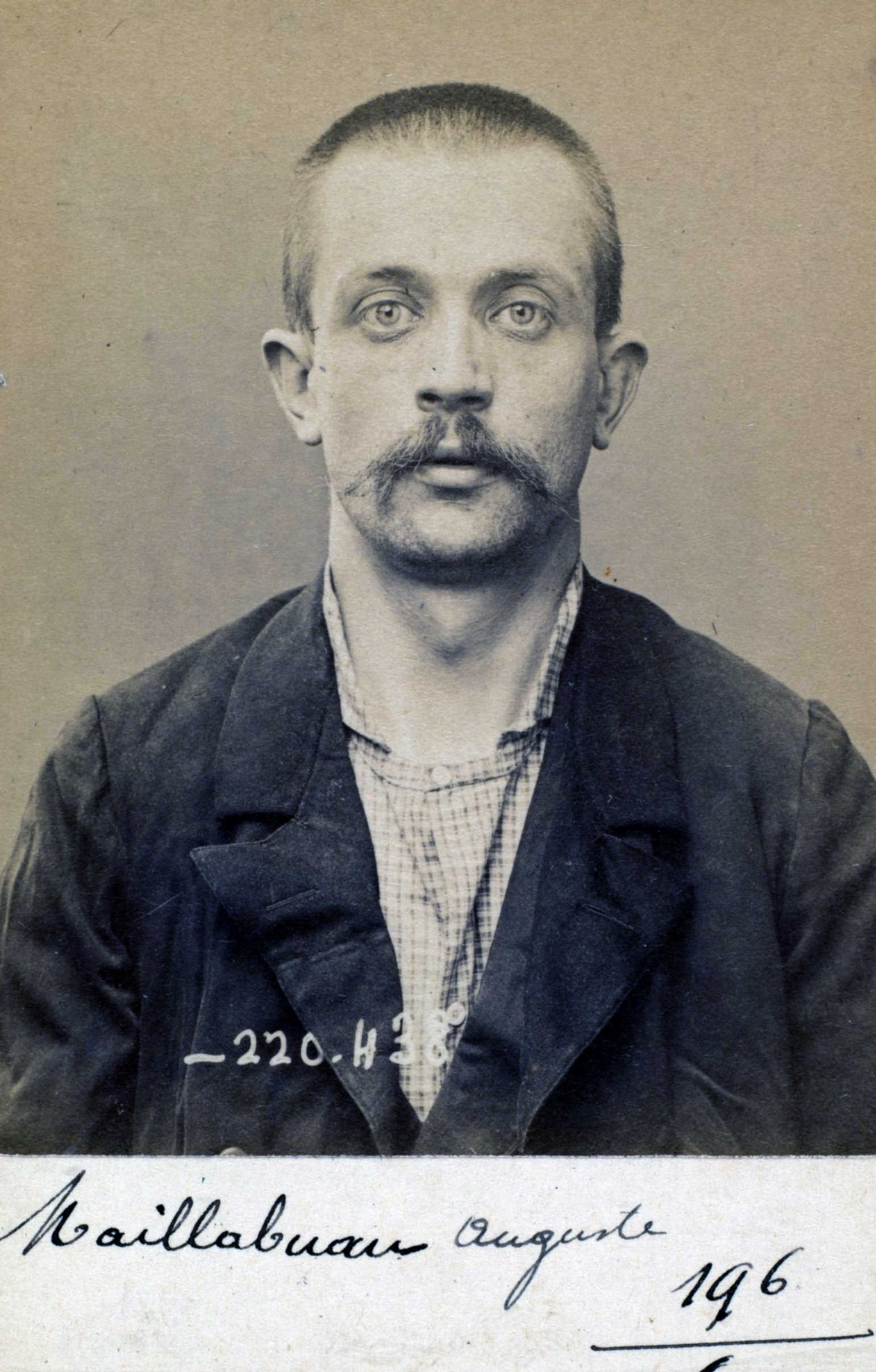 Foto policíaca d'Auguste Maillabuau (2 de juliol de 1894)