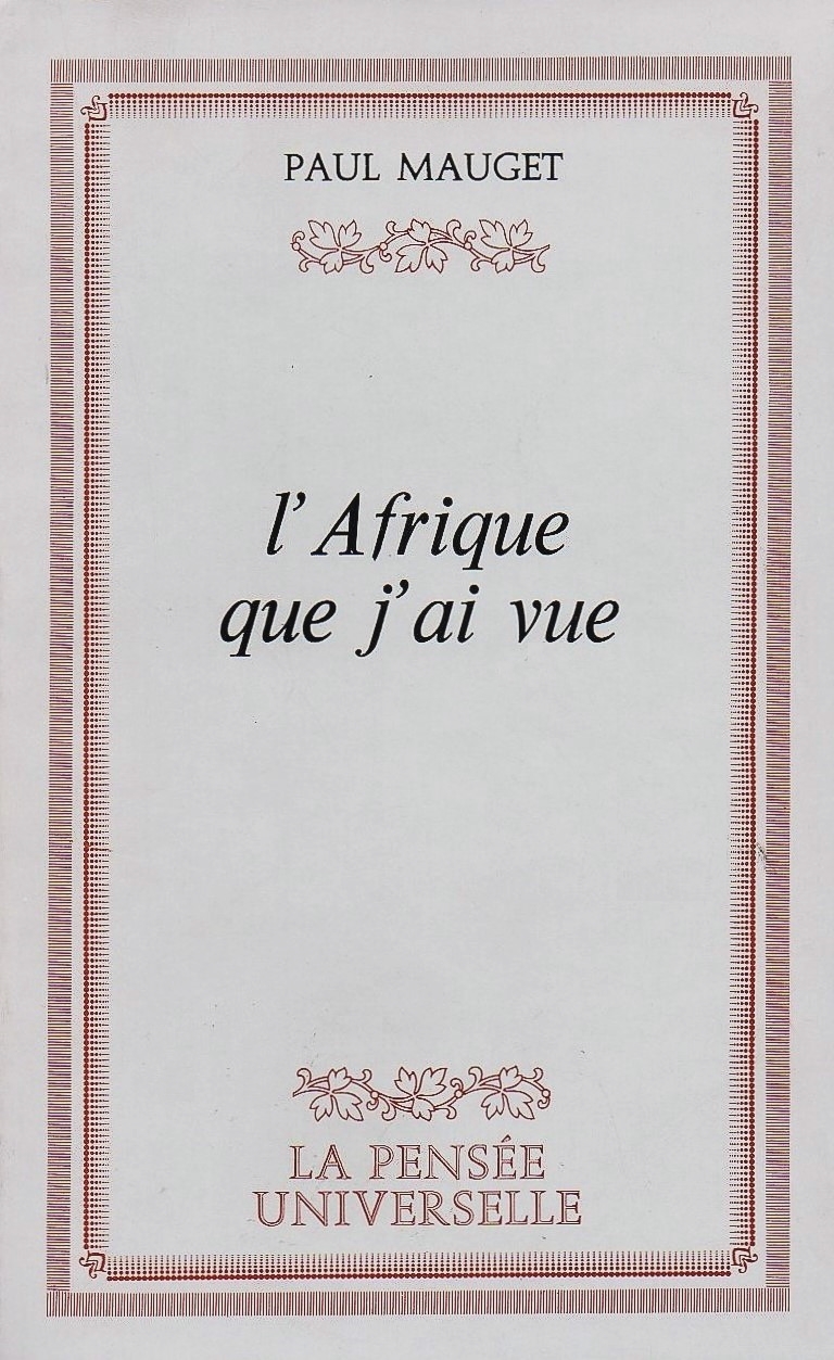 Portada del llibre de Paul Mauget "L'Afrique que j'ai vue" (1976)