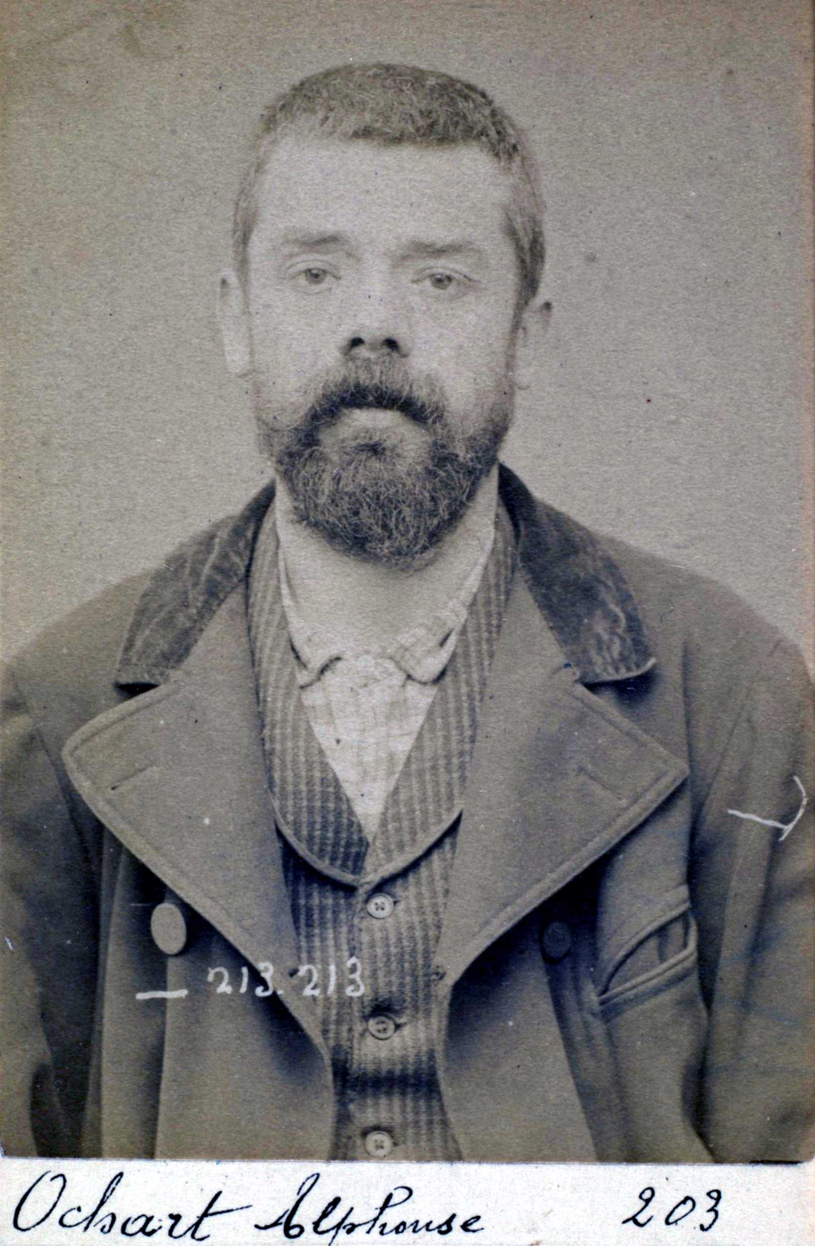 Foto policíaca d'Alphonse Ochart (22 de gener de 1894)