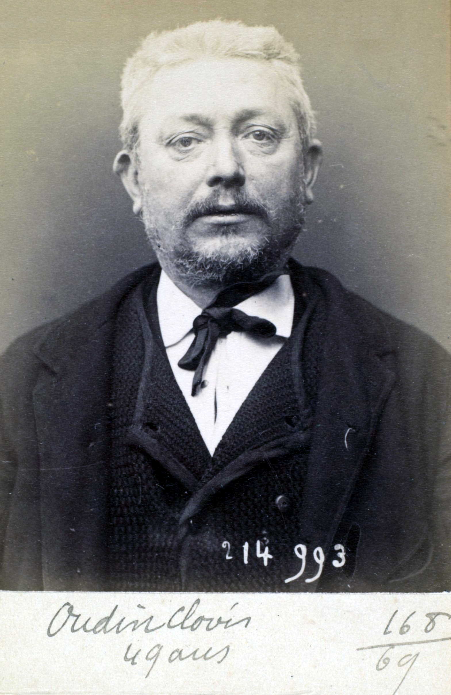 Foto policíaca de Clovis Oudin (2 de març de 1894)