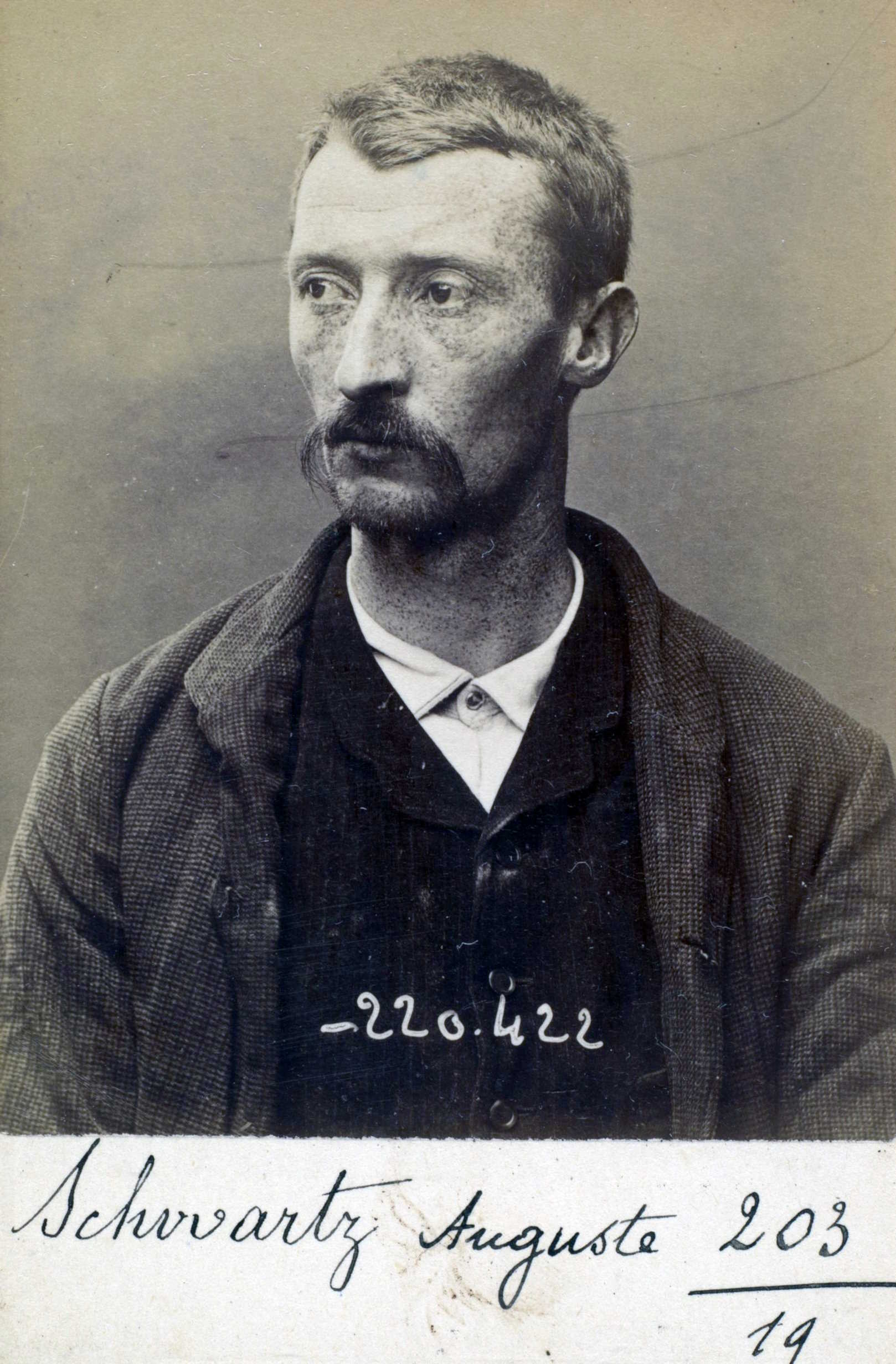 Foto policíaca d'Auguste Schwartz (2 de juliol de 1894)