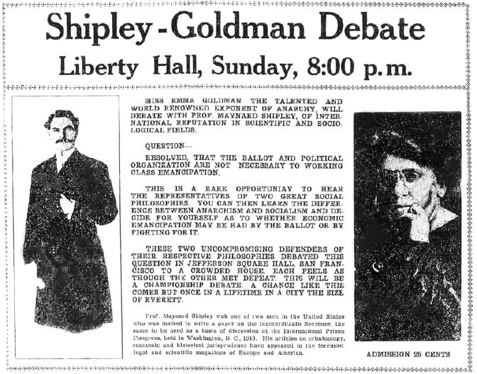 Anunci del debat aparegut en el periòdic "The Commonwealth" del 14 d'agost de 1913