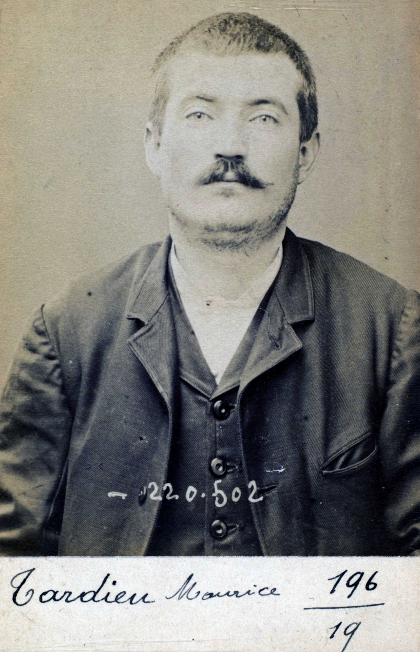 Foto policíaca de Marius Tardieu (2 de juliol de 1894)